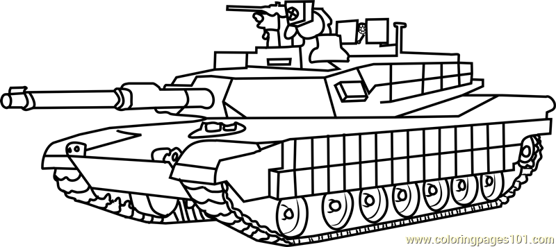 M1 Abrams Army Tank Coloring Page for Kids - Free Tanks Printable