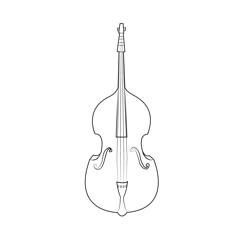 Bass Violin Coloring Page for Kids - Free Violin Printable Coloring ...