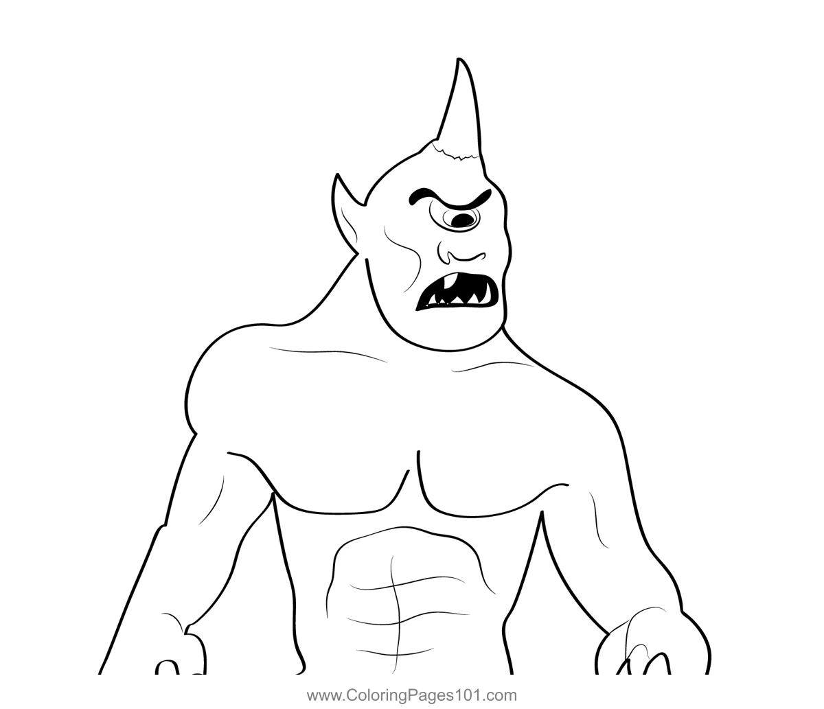 Cyclop 12 Coloring Page for Kids - Free Cyclops Printable Coloring ...