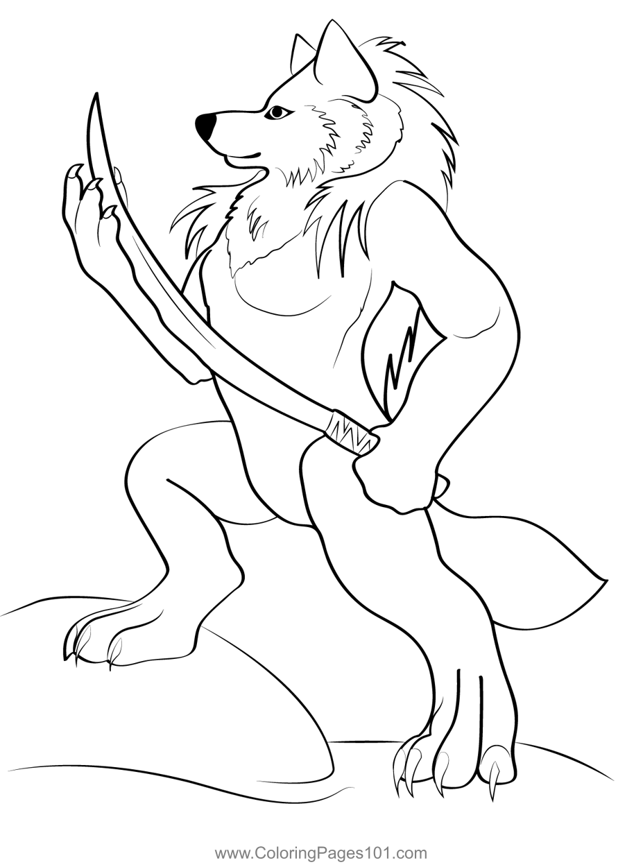 Werewolf10 Coloring Page for Kids - Free Werewolves Printable Coloring ...