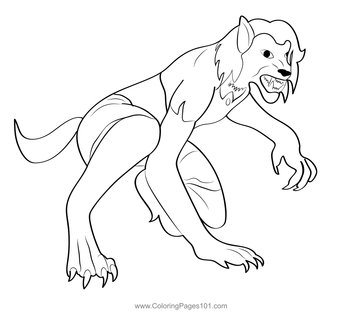 Werewolf9 Coloring Page for Kids - Free Werewolves Printable Coloring ...