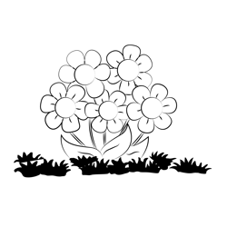 grass with flowers coloring pages