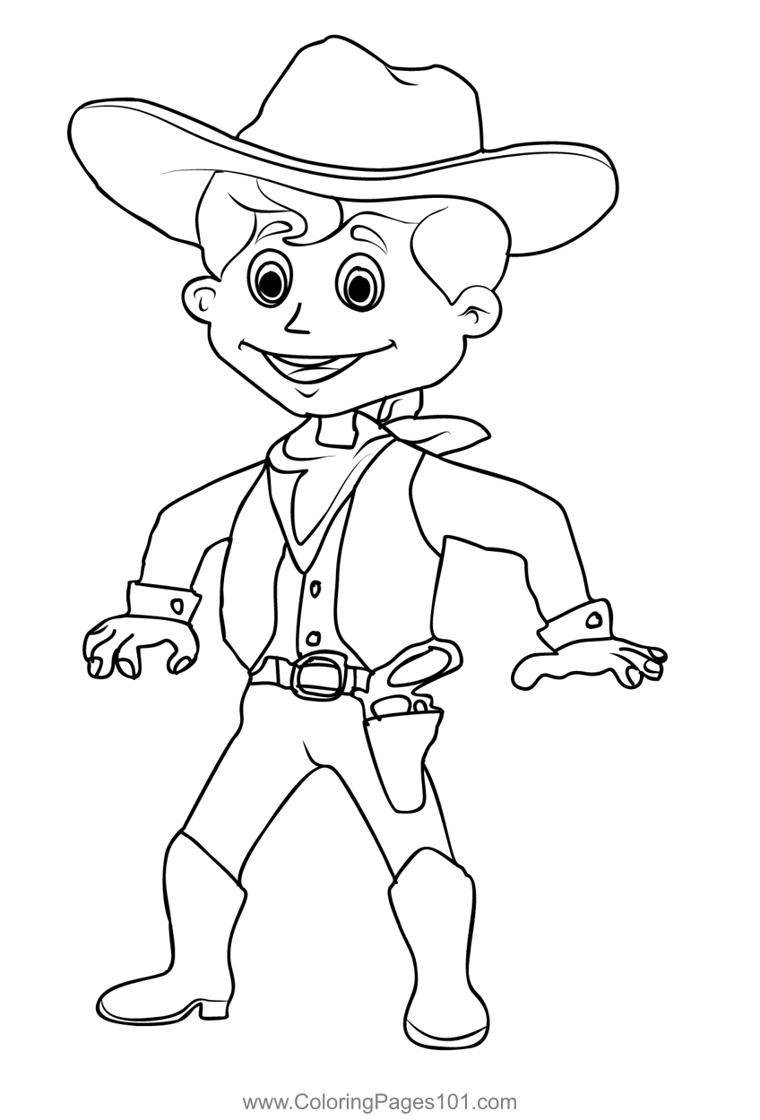 Cowboy Coloring Page For Kids Free Cowboys Printable Coloring Pages