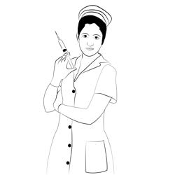Nurse Holding Syringe Cartoon Clipart Vector - FriendlyStock