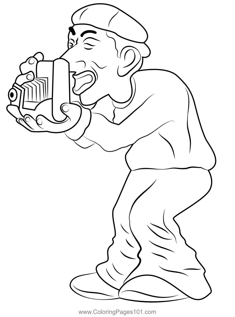 Photographer 1 Coloring Page for Kids - Free Photographers Printable ...