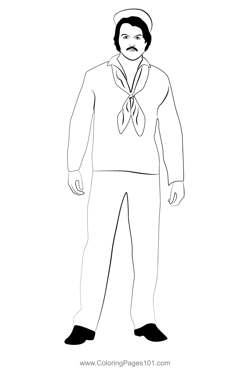 Sailor 7 Coloring Page for Kids - Free Sailors Printable Coloring Pages