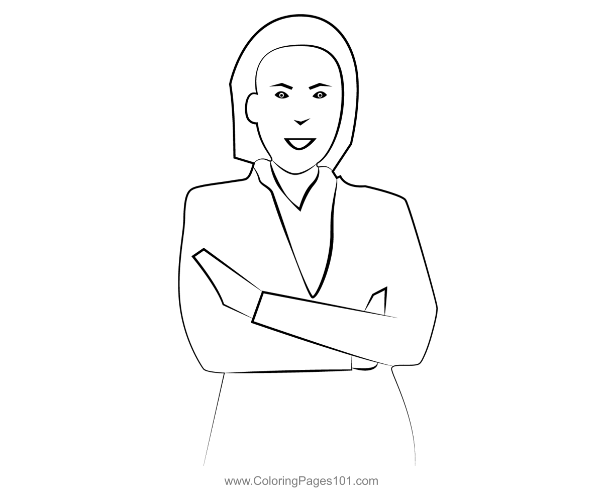 Businesswoman Coloring Page for Kids - Free Women Printable Coloring ...