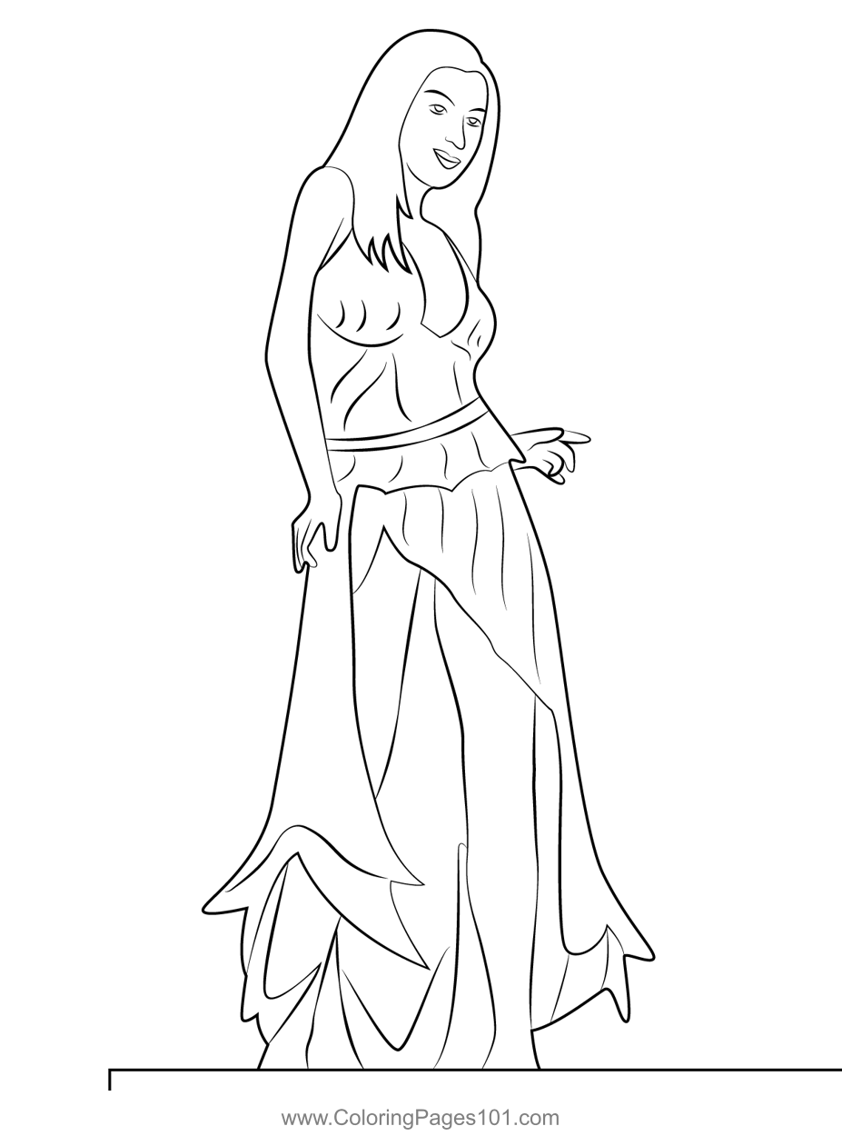 Fantasy Woman Coloring Page for Kids - Free Women Printable Coloring ...