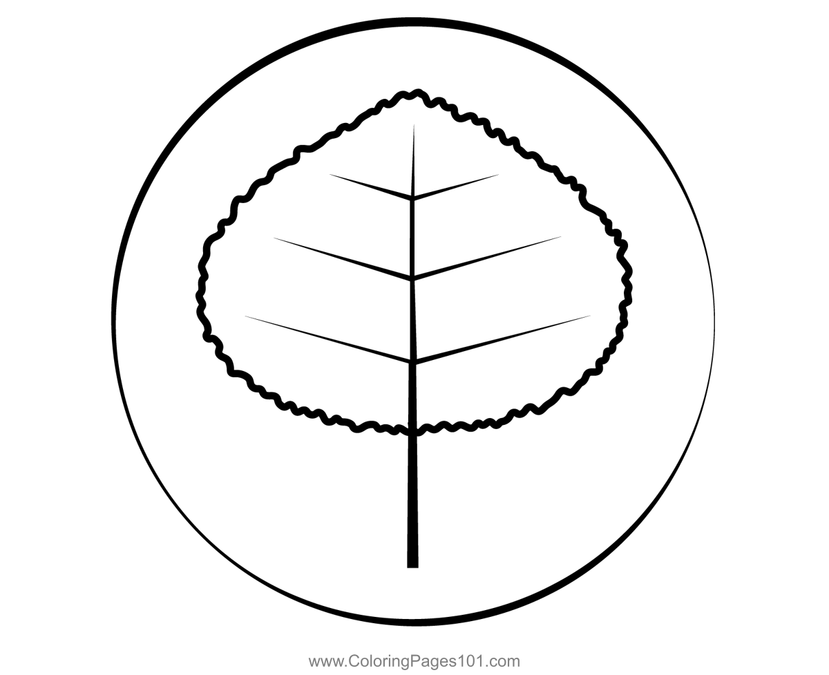 Leaf On Plate Coloring Page for Kids - Free Leaves Printable Coloring ...