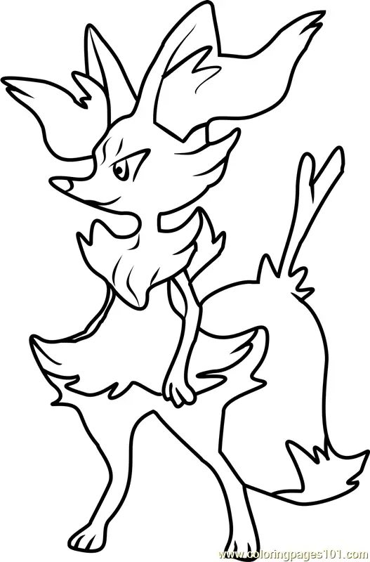 Braixen Pokemon Coloring Page for Kids - Free Pokemon Printable ...