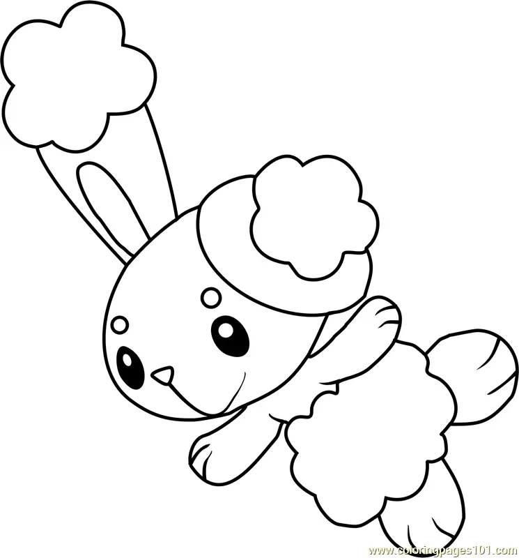 Buneary Pokemon Coloring Page for Kids - Free Pokemon Printable ...