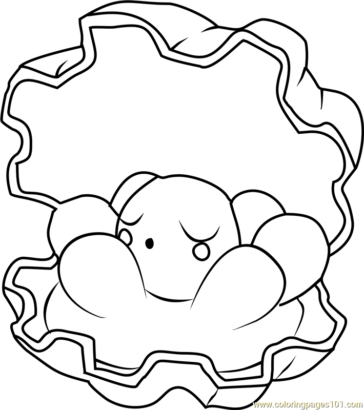 Clamperl Pokemon Coloring Page For Kids Free Pokemon Printable Coloring Pages Online For Kids Coloringpages101 Com Coloring Pages For Kids