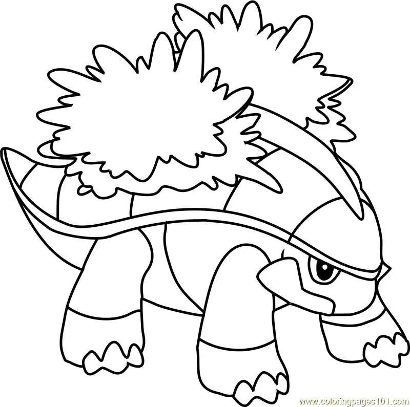 Grotle Pokemon Coloring Page for Kids - Free Pokemon Printable Coloring ...