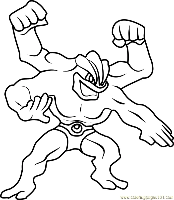 Machamp Pokemon Coloring Page for Kids - Free Pokemon Printable ...