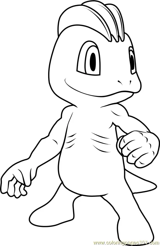 Machop Pokemon Coloring Page for Kids - Free Pokemon Printable Coloring ...