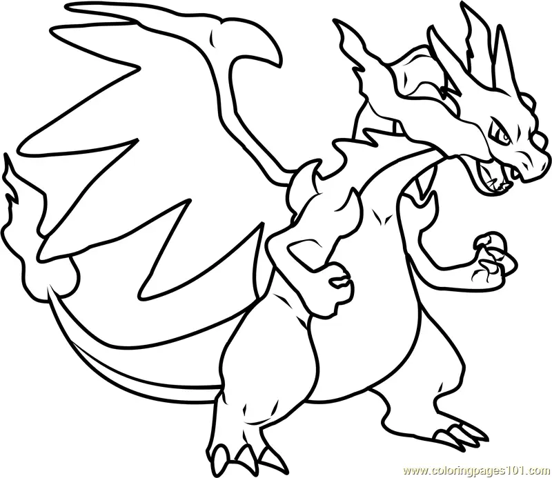 How to Draw a Pokemon Mega Charizard X and How to Color. - YouTube