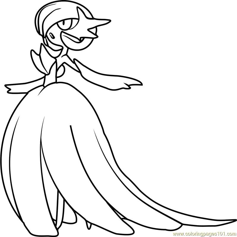 Mega Gardevoir Pokemon Coloring Page for Kids - Free Pokemon Printable ...