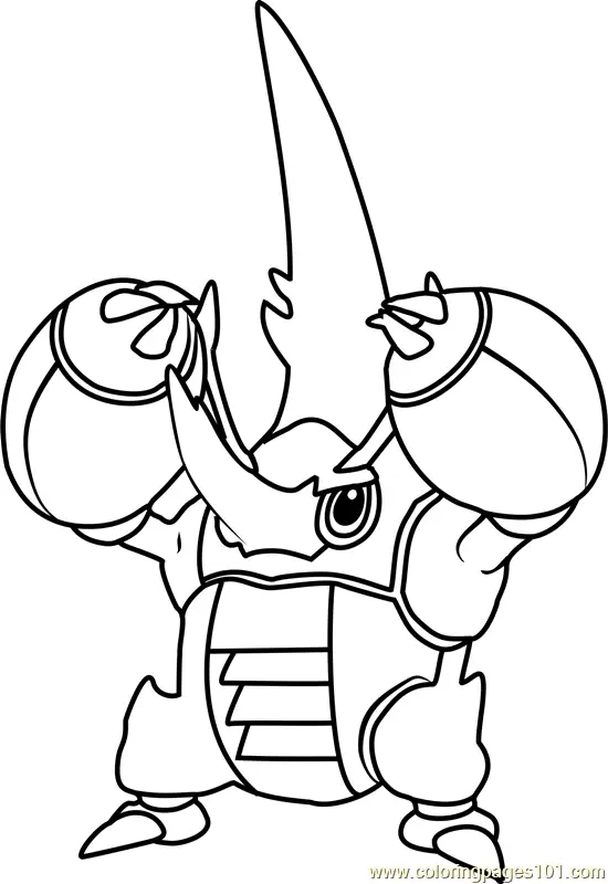 Mega Heracross Pokemon Coloring Page for Kids - Free Pokemon Printable ...