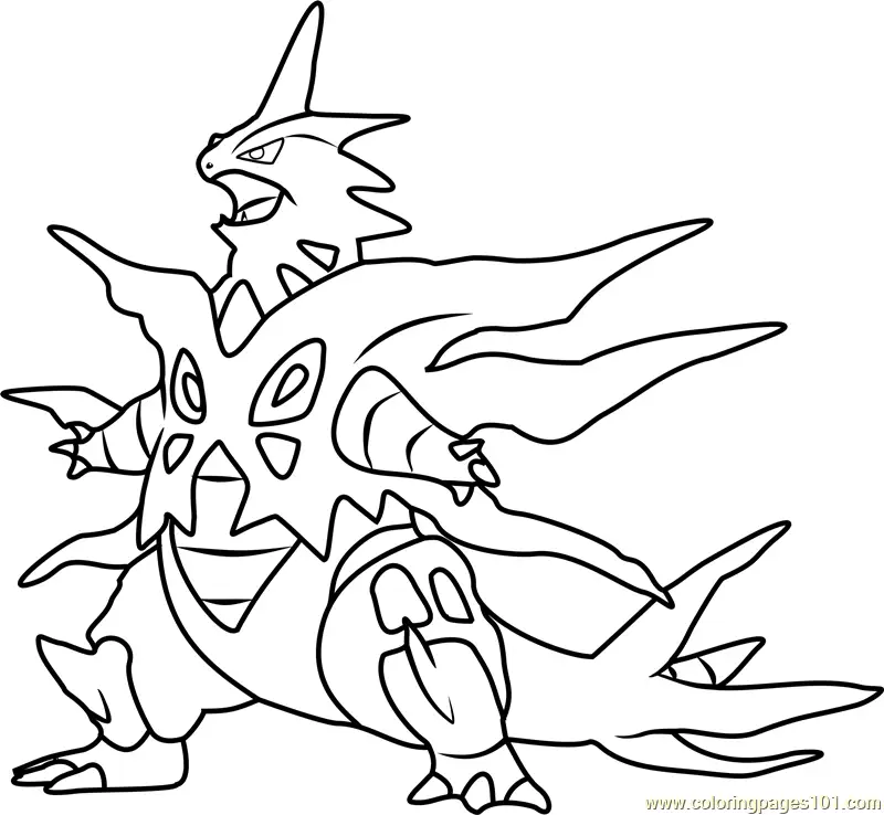 Mega Tyranitar Pokemon Coloring Page for Kids - Free Pokemon Printable ...