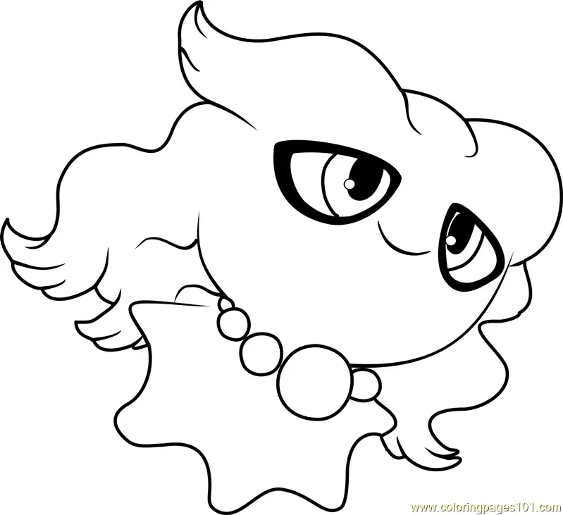 Misdreavus Pokemon Coloring Page for Kids - Free Pokemon Printable ...