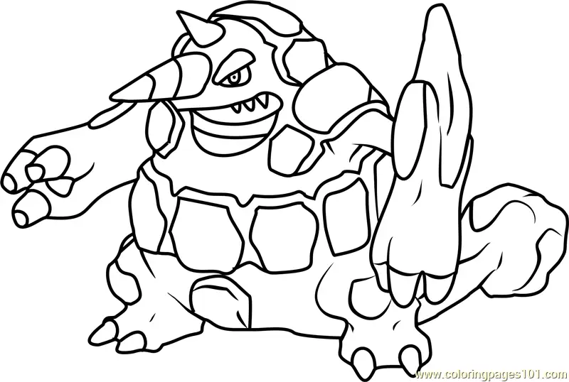 Rhyperior Pokemon Coloring Page for Kids - Free Pokemon Printable ...