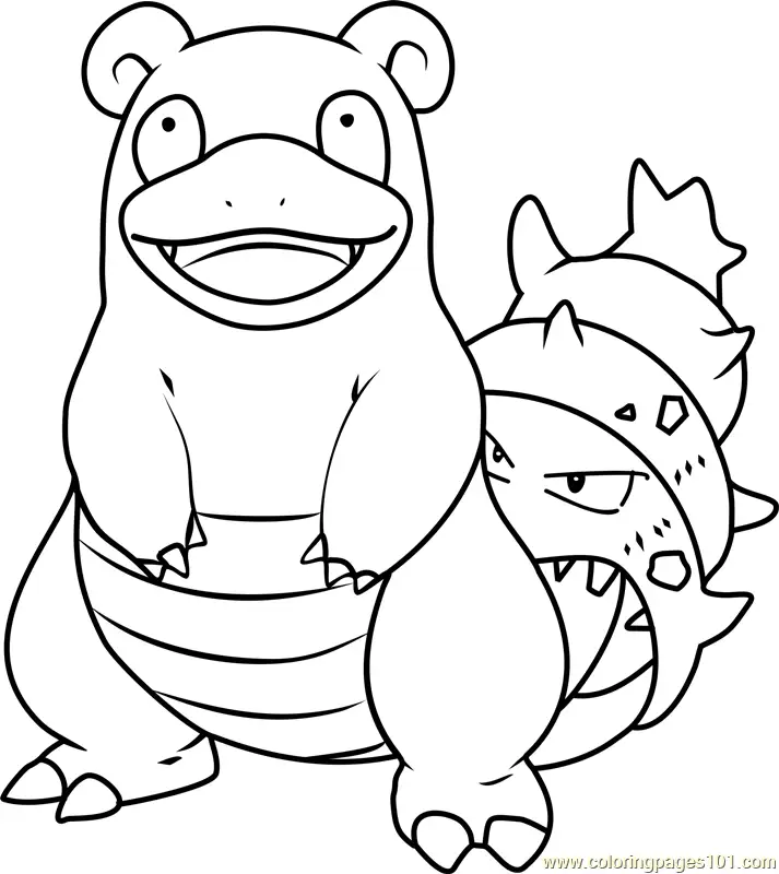 Slowbro Pokemon Coloring Page for Kids - Free Pokemon Printable ...