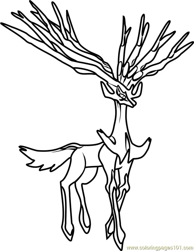 Xerneas Pokemon Coloring Page for Kids - Free Pokemon Printable ...