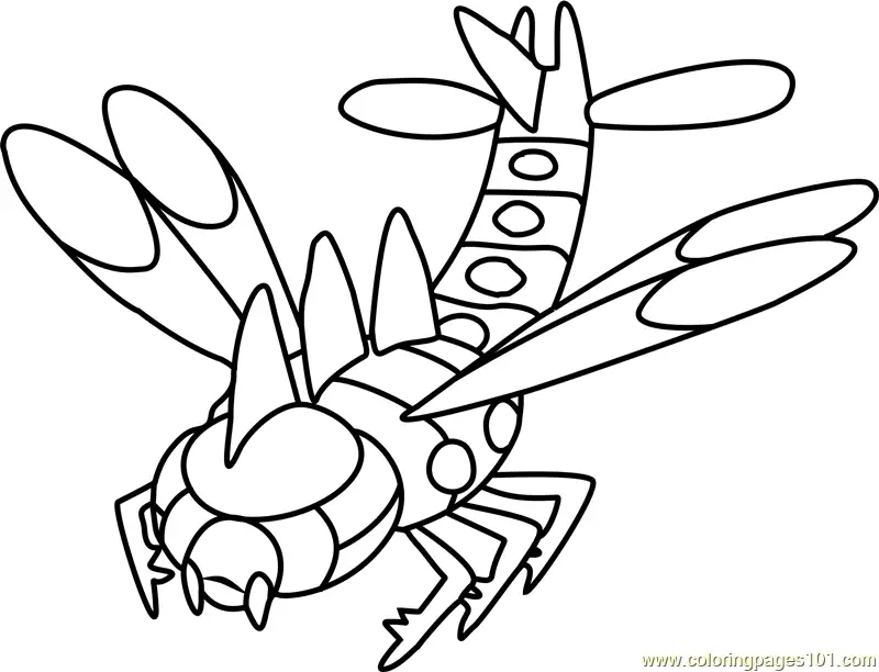 Yanmega Pokemon Coloring Page for Kids - Free Pokemon Printable ...