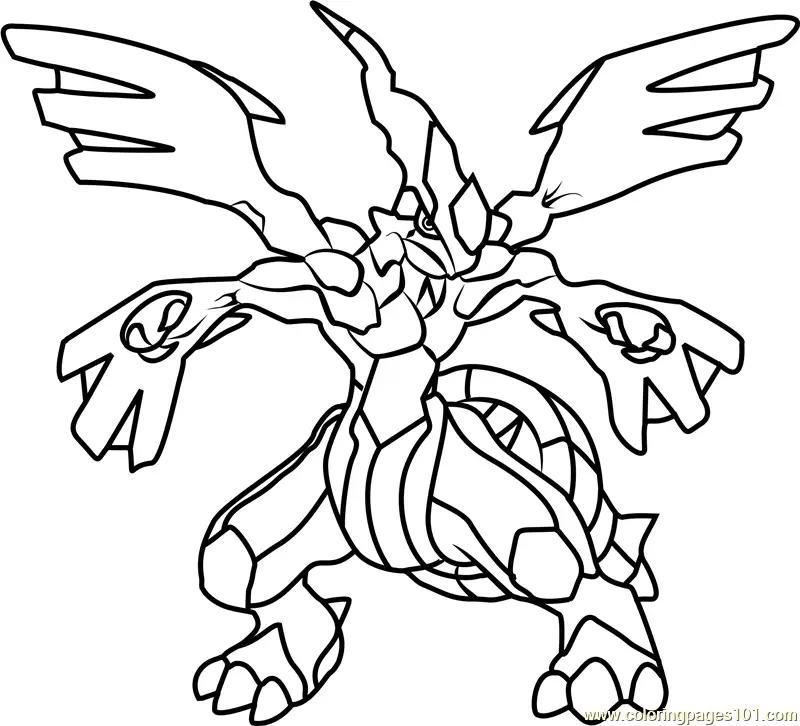 Zekrom Pokemon Coloring Page for Kids - Free Pokemon Printable Coloring ...