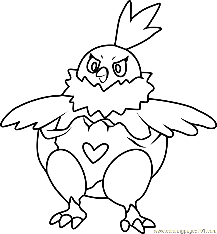 Vullaby Pokemon Coloring Page for Kids - Free Pokemon Printable