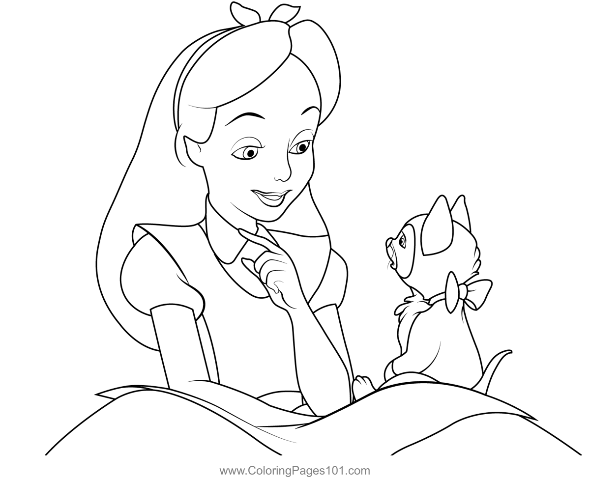 Princess Alice 2 Coloring Page for Kids - Free Alice Printable Coloring ...