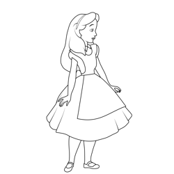 Alice Disney Princess Coloring Page for Kids - Free Alice Printable