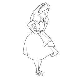 Alice Disney Princess Coloring Page for Kids - Free Alice Printable