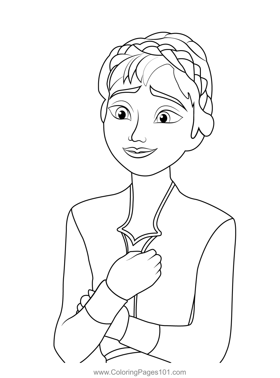 Princess Anna 2 Coloring Page for Kids - Free Anna Printable Coloring ...