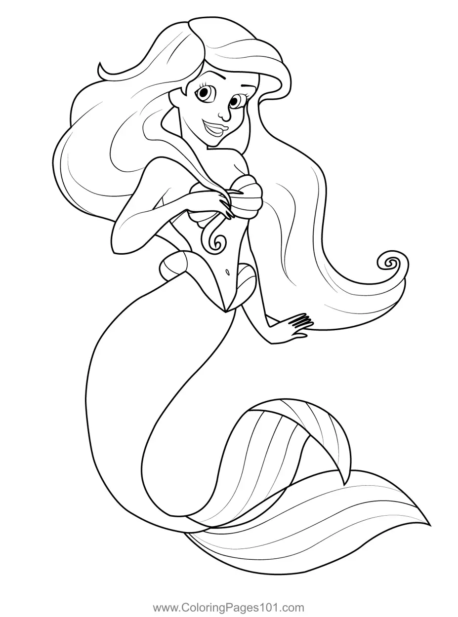 Ariel Coloring Page for Kids - Free Ariel Printable Coloring Pages ...