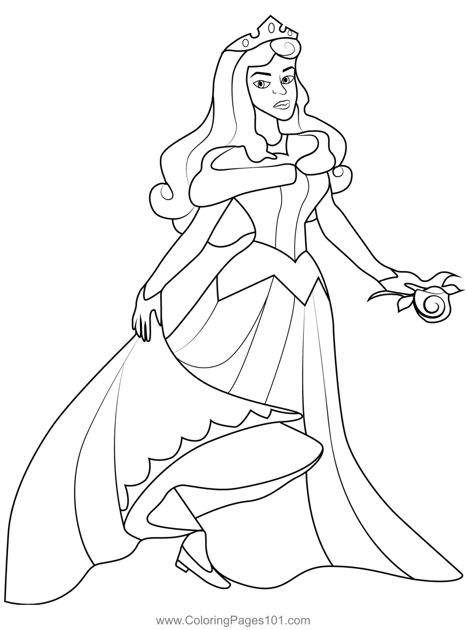 Aurora Beautiful Coloring Page for Kids - Free Aurora Printable ...