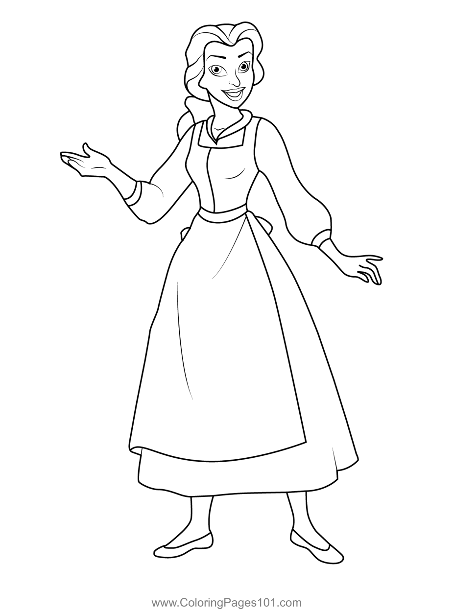 Belle Coloring Page for Kids - Free Belle Printable Coloring Pages ...