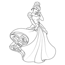 Beautiful Princess Cinderella Free Coloring Page for Kids