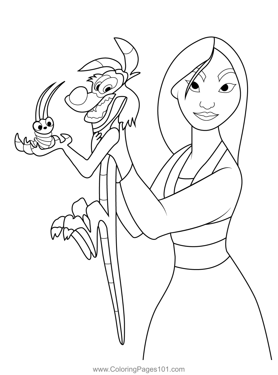 Princess Fa Mulan 15 Coloring Page for Kids - Free Fa Mulan Printable ...