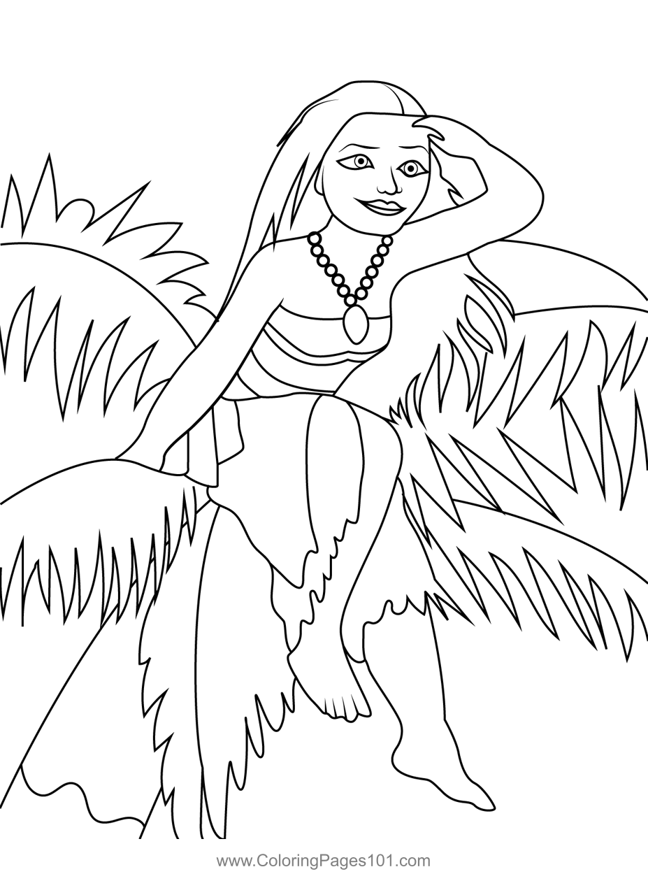 Princess Moana 11 Coloring Page for Kids - Free Moana Printable ...