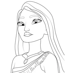 Little Mischief Pocahontas Free Coloring Page for Kids