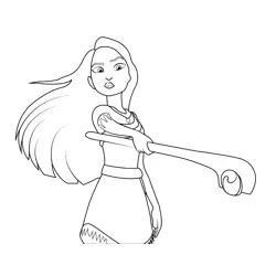 Pocahontas Angry Free Coloring Page for Kids
