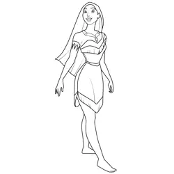 Pocahontas Tribal Outfit Free Coloring Page for Kids