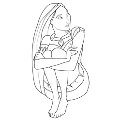 Pocahontas Worried Free Coloring Page for Kids
