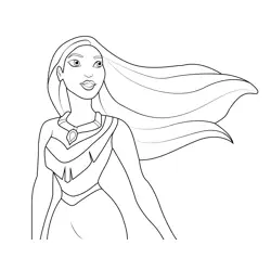 Princess Pocahontas Free Coloring Page for Kids