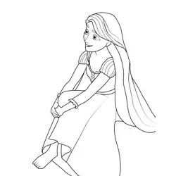 Attractive Rapunzel Free Coloring Page for Kids