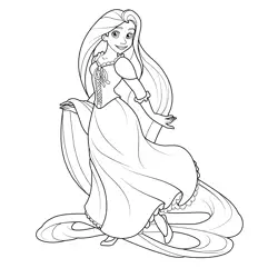 Beautiful-Rapunzel Free Coloring Page for Kids