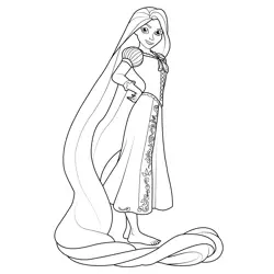 Pretty Princess Rapunzel Free Coloring Page for Kids