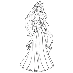 Rapunzel Curious Free Coloring Page for Kids