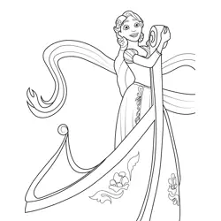 Rapunzel Magical Hair Free Coloring Page for Kids